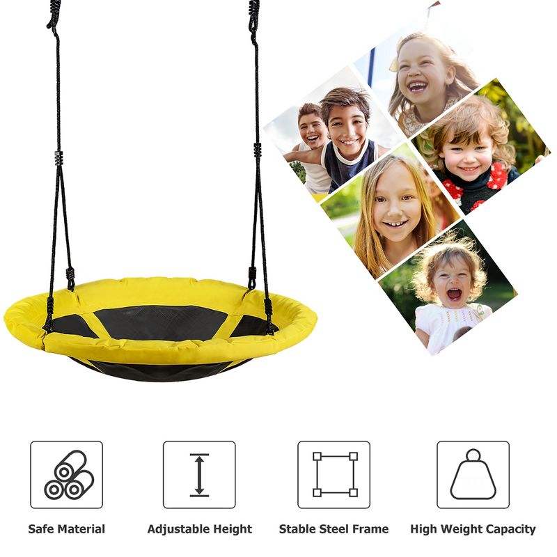 Costway 40'' Flying Saucer Round Tree Swing Kids Outdoor Play Set Gift w/Adjustable Ropes