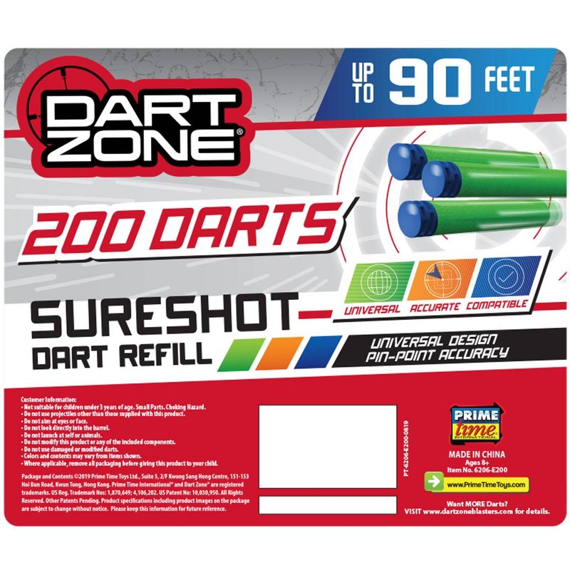 Dart Zone Covert Ops 200ct Dart Refill Box - Universal Compatible Darts