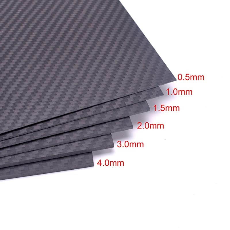 Carbon Fiber Plate Panel Sheets 200mm X 250mm X 2mm Thickness Pure Carbon Fiber Board