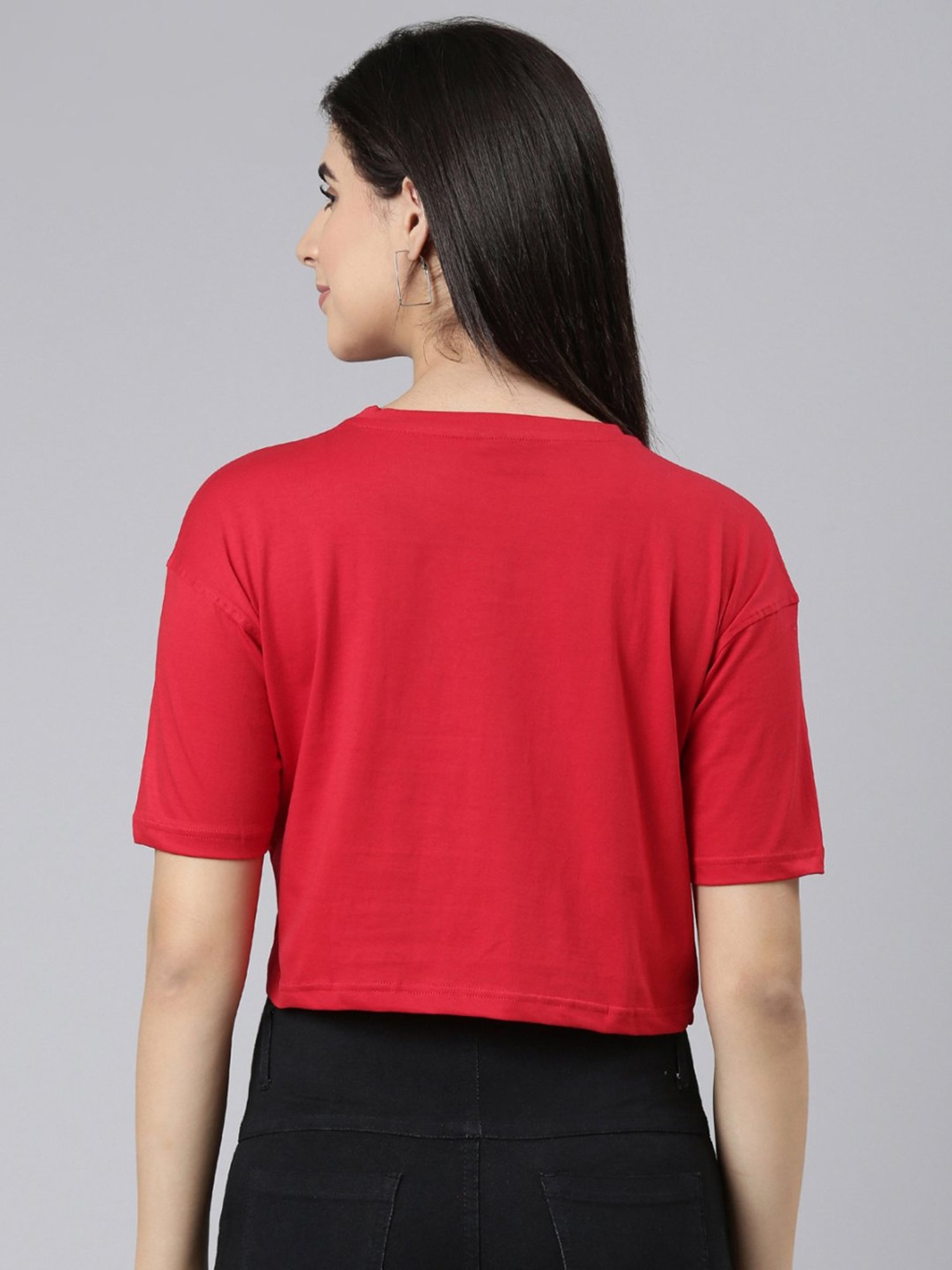 Kryptic Pure Cotton Printed Drop Shoulder Oversized Crop T-Shirt