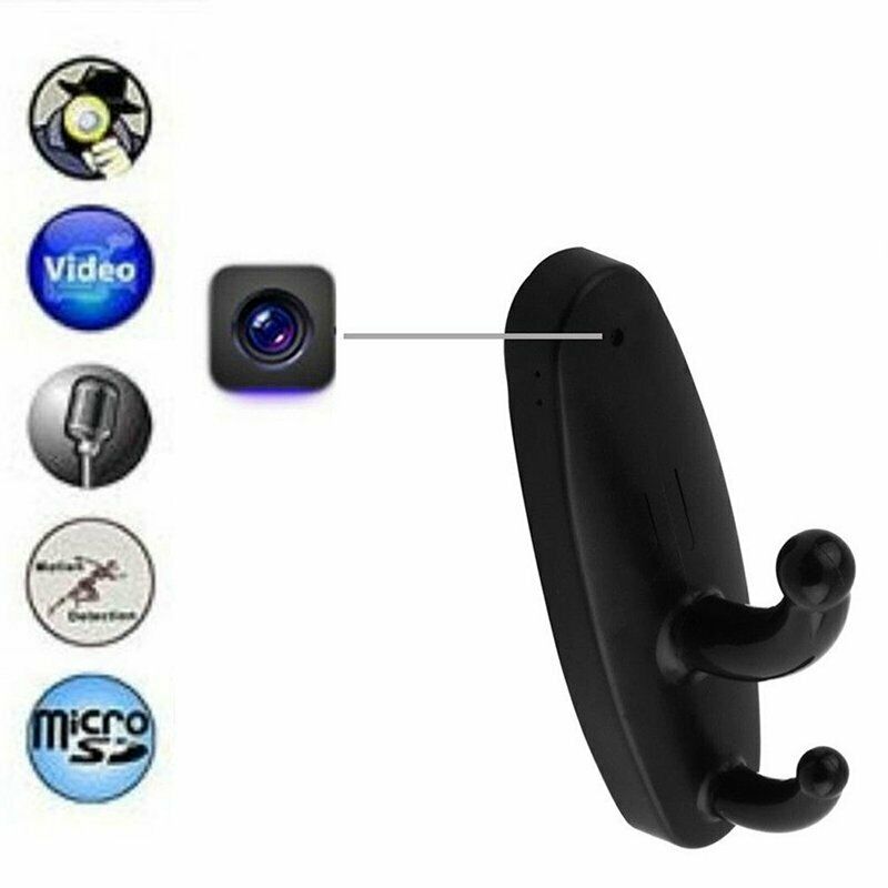 Mini Hidden Spy Camera HD 1080P Wall Mounted Hidden Camera Clothes Hook Coat Hanger Nanny Cam Surveillance Home Security Camera Housekeeper