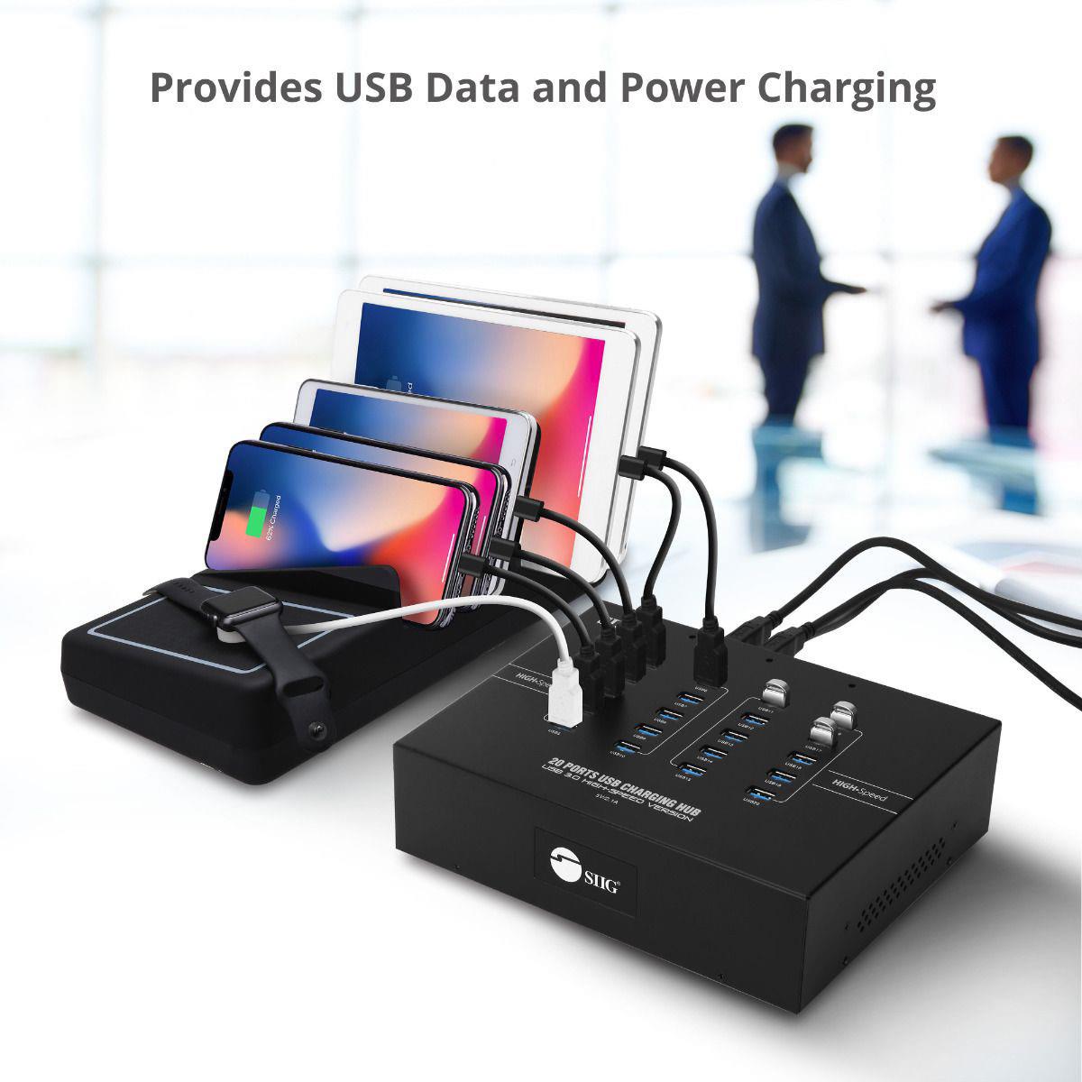 Siig 20-Port Industrial Usb 3.0 Hub With Charging