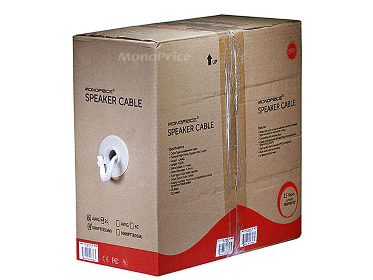 14AWG Speaker Wire  Pro Series 14 AWG Gauge Speaker Wire Cable 500 Feet 1524 Meters Great Use for Home Theater Speakers and Car Speakers White
