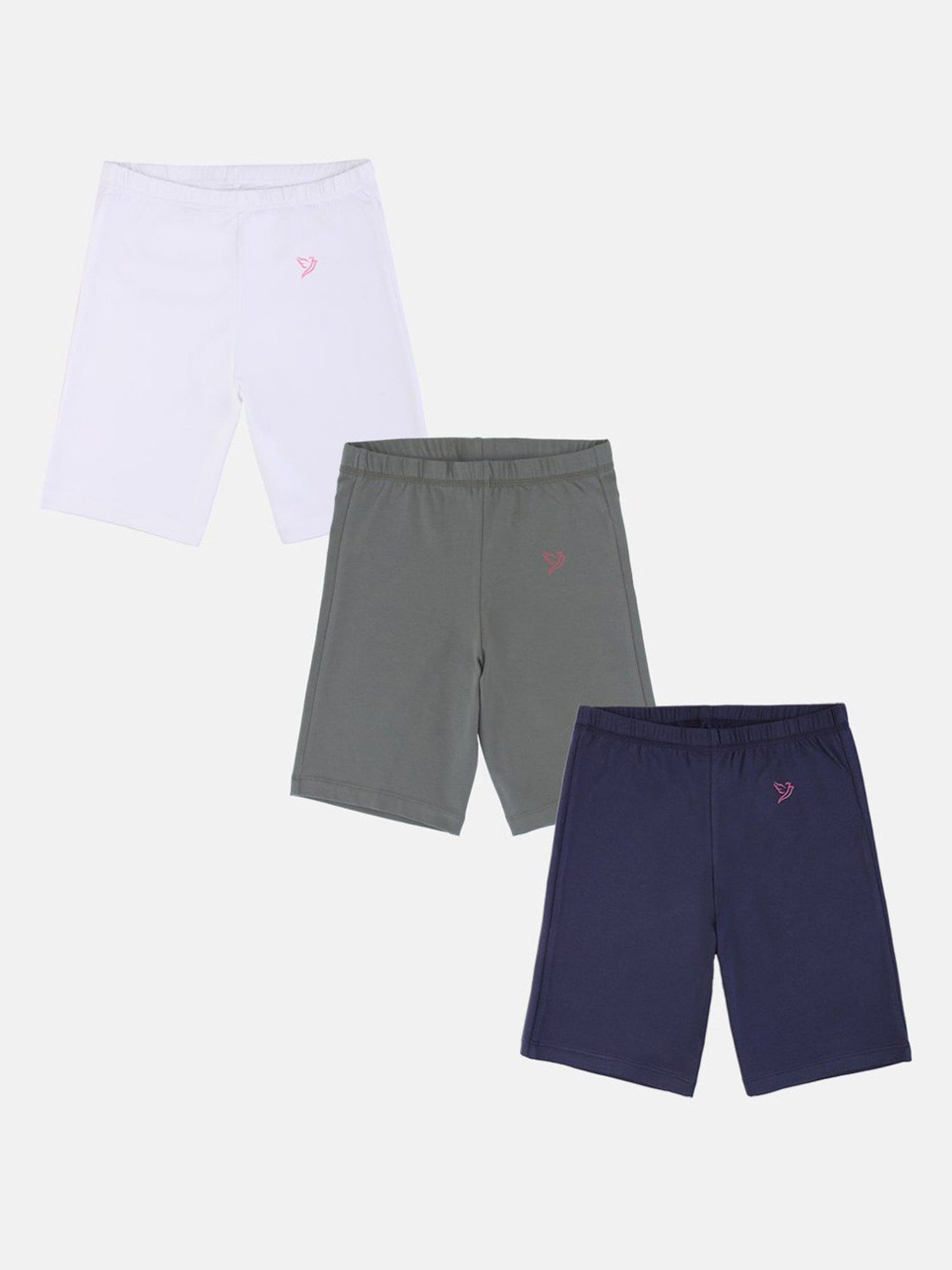 TWIN BIRDS Kids Multicolor Solid Shorts (Pack Of 3)