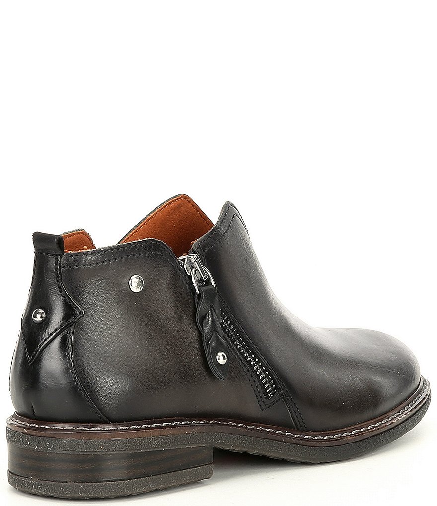 Pikolinos Aldaya Side Zip Leather Block Heel Booties