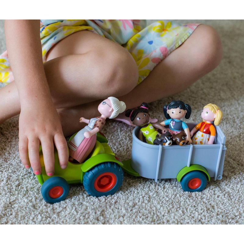 HAPE Wooden Fire Engine Playset with Working Ladder, Fireman and Dog