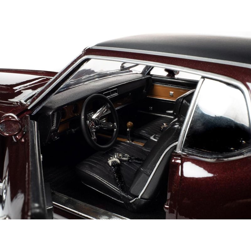 1970 Oldsmobile Cutlass SX Burgundy Mist Metallic with Black Vinyl Top "Class of 1970" 1/18 Diecast Model Car by Autoworld