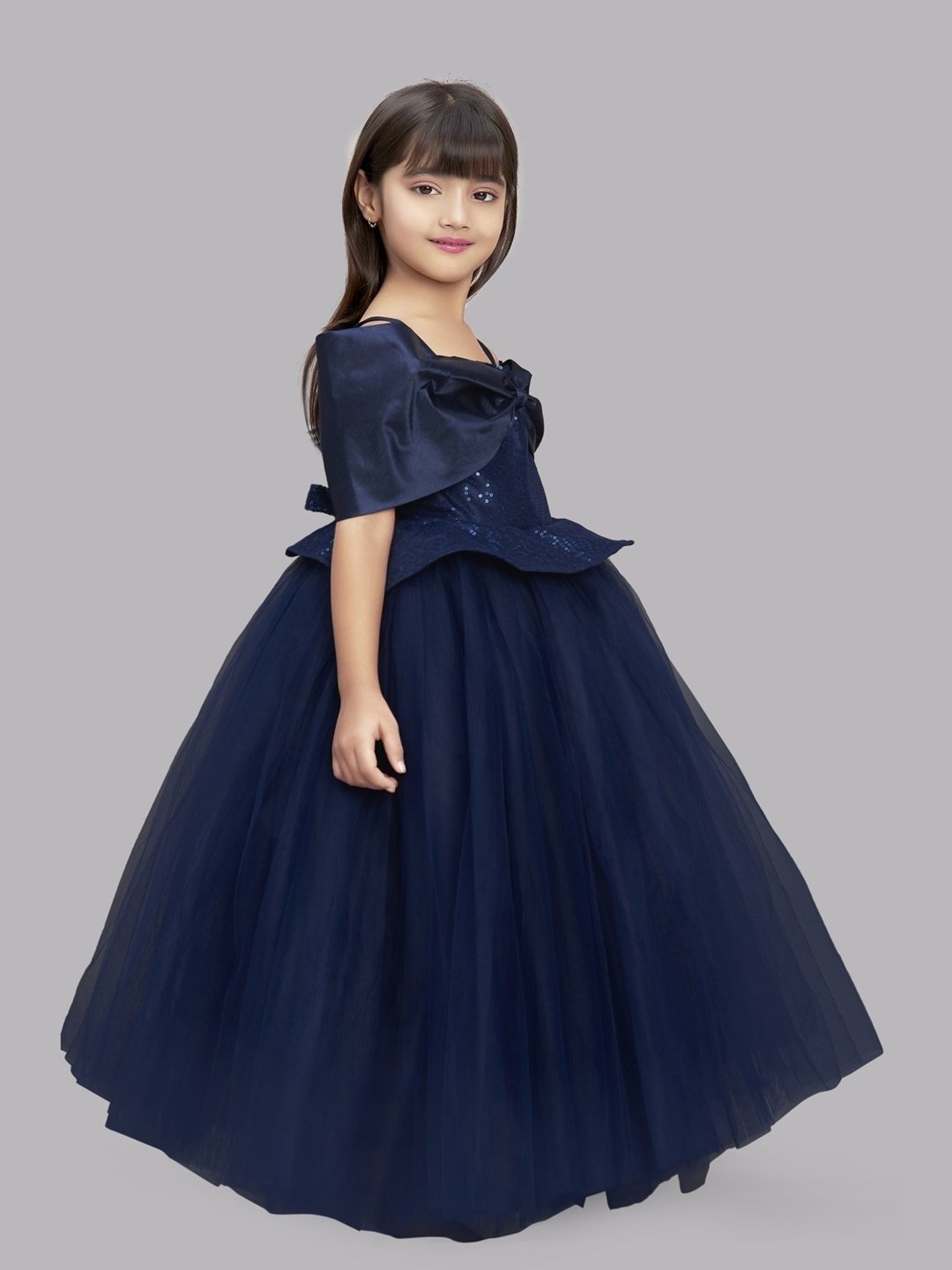 Pink Chick Kids Navy Sequence Gown