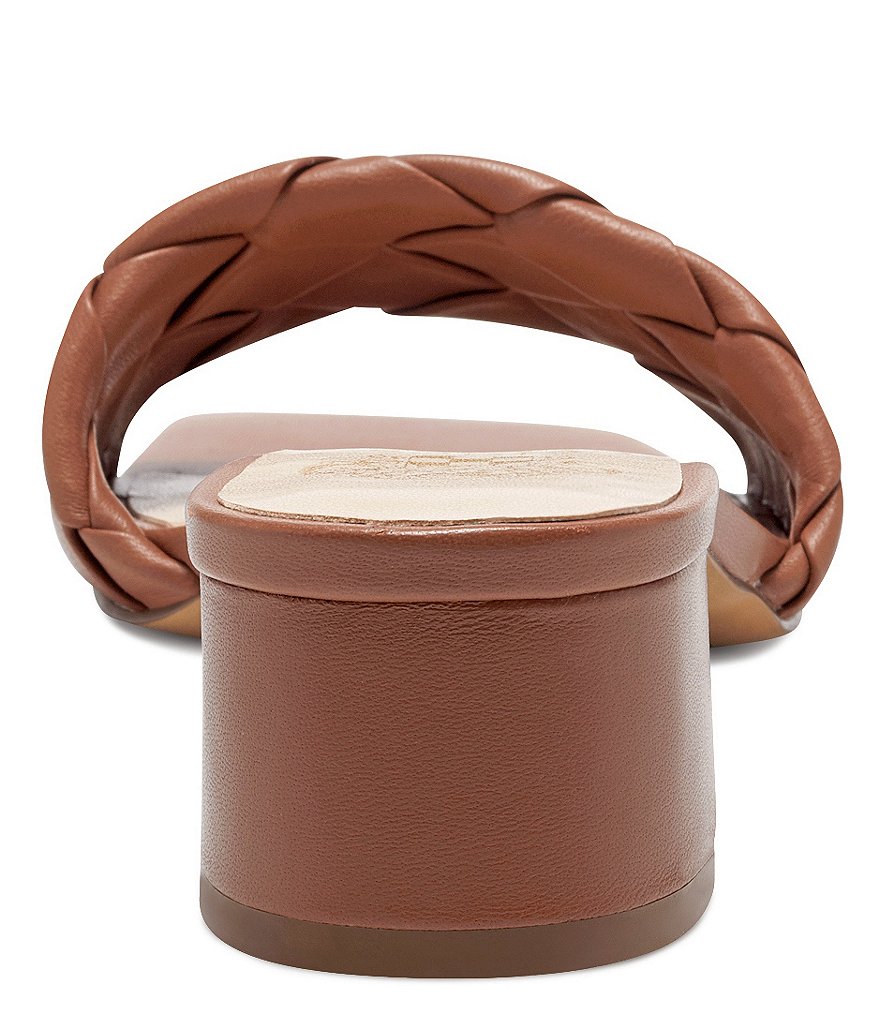 Vince Camuto Semtera Woven Strap Block Heel Square Toe Slides