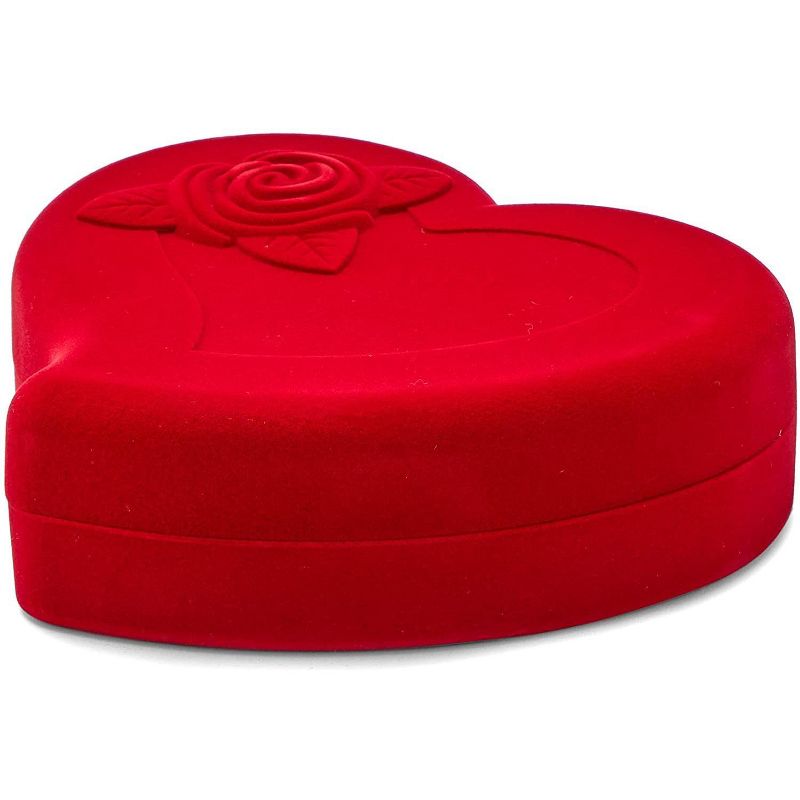 Okuna Outpost Faux Diamond Necklace and Earrings Jewelry Set with Red Heart Shaped Box