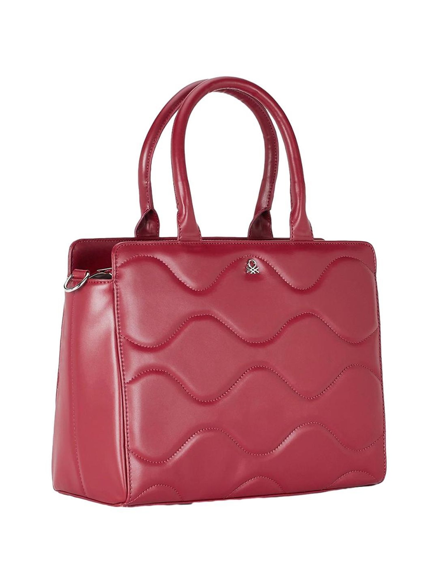 United Colors of Benetton Camilla Maroon Quilted Medium Handbag