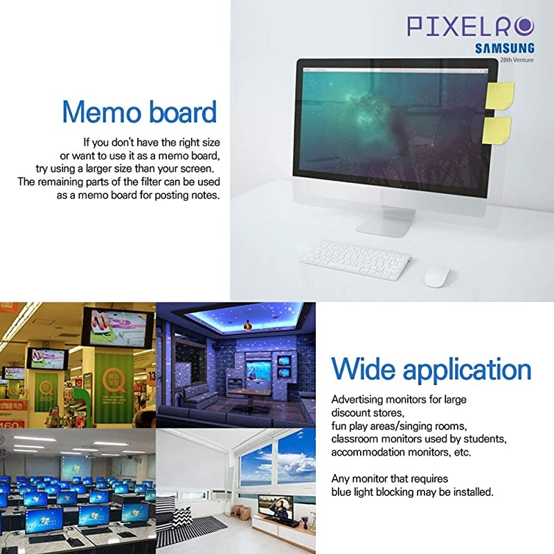 Anti Blue Light Screen Filter Designed for Laptop, Notebook, Monitor, Easy On/Off and Removable Acrylic, Anti Glare, Anti-UV, Reduce Eye Fatigue and Eye Strain, (13Inch, 16:9 Aspect Ratio)