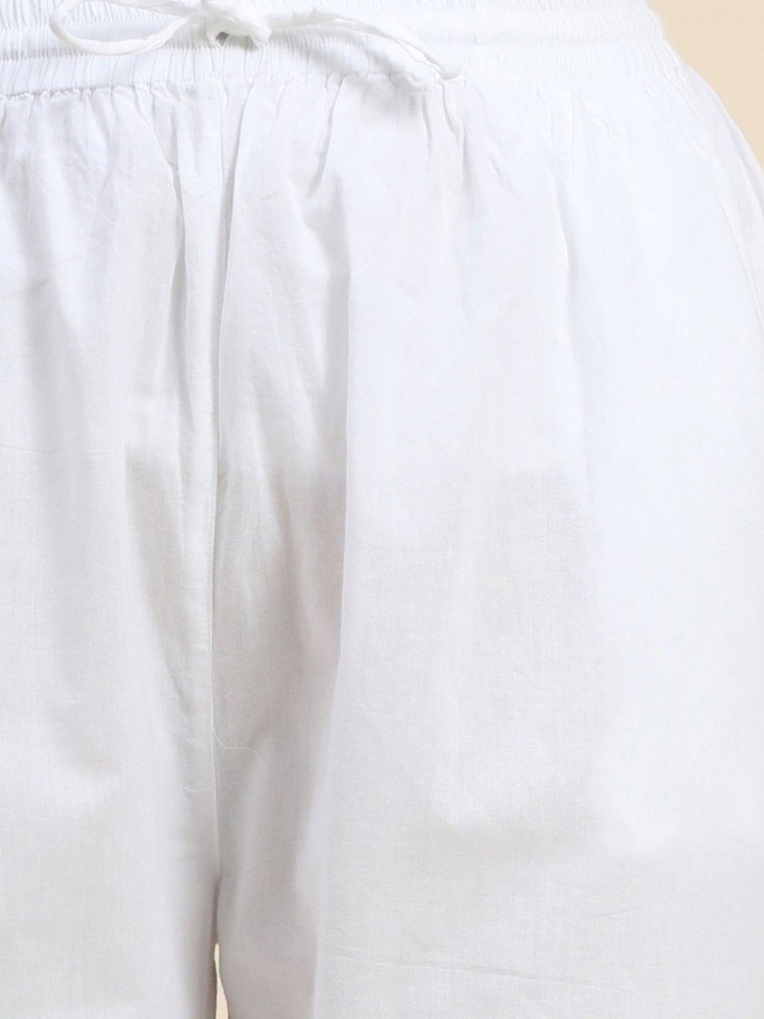 House Of Kari HOK Chikankari Cotton White Pant Trouser