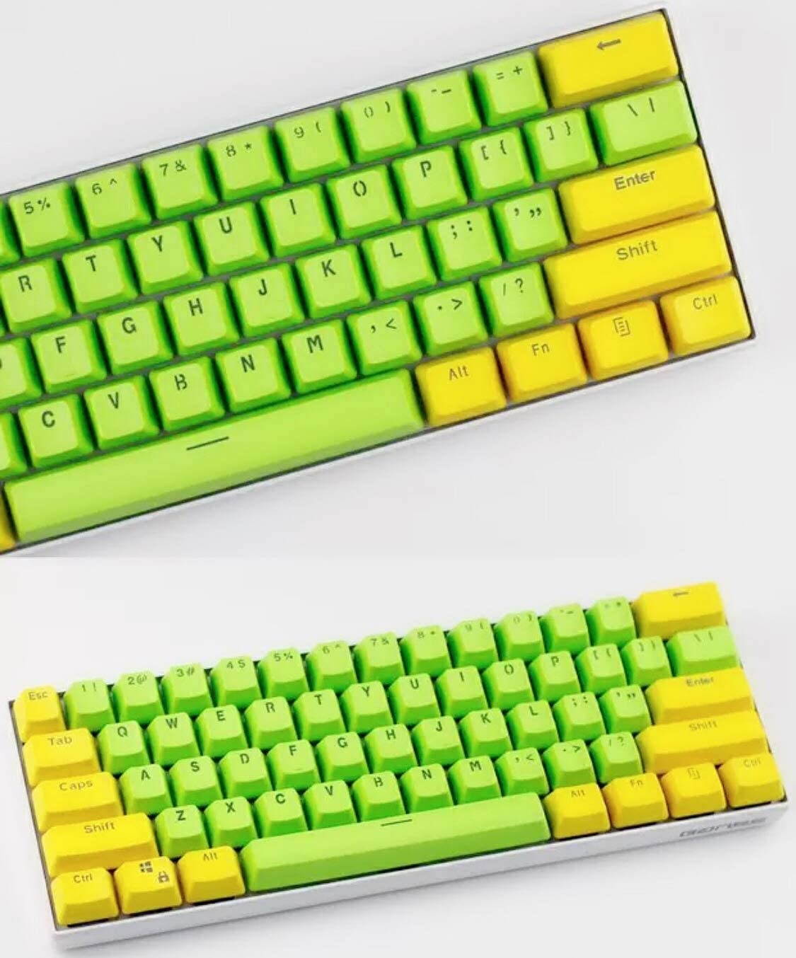 CUUWE 61 PBT Keycaps for 60 Percent Keyboard, Backlit Keycap Set for Mechanical Gaming Keyboard OEM Profile Keycaps with Key Puller for Cherry MX Switches GH60/RK61/GK61/Annie pro 2