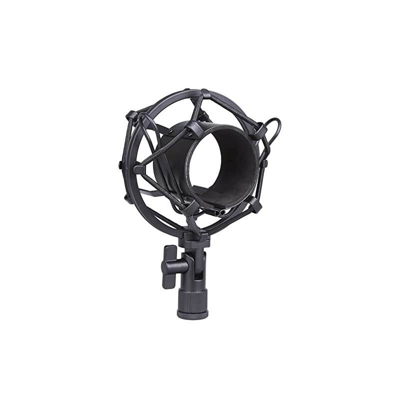 Universal 50MM Microphone Shock Mount for 48MM54mm Diameter Condenser Mic Black
