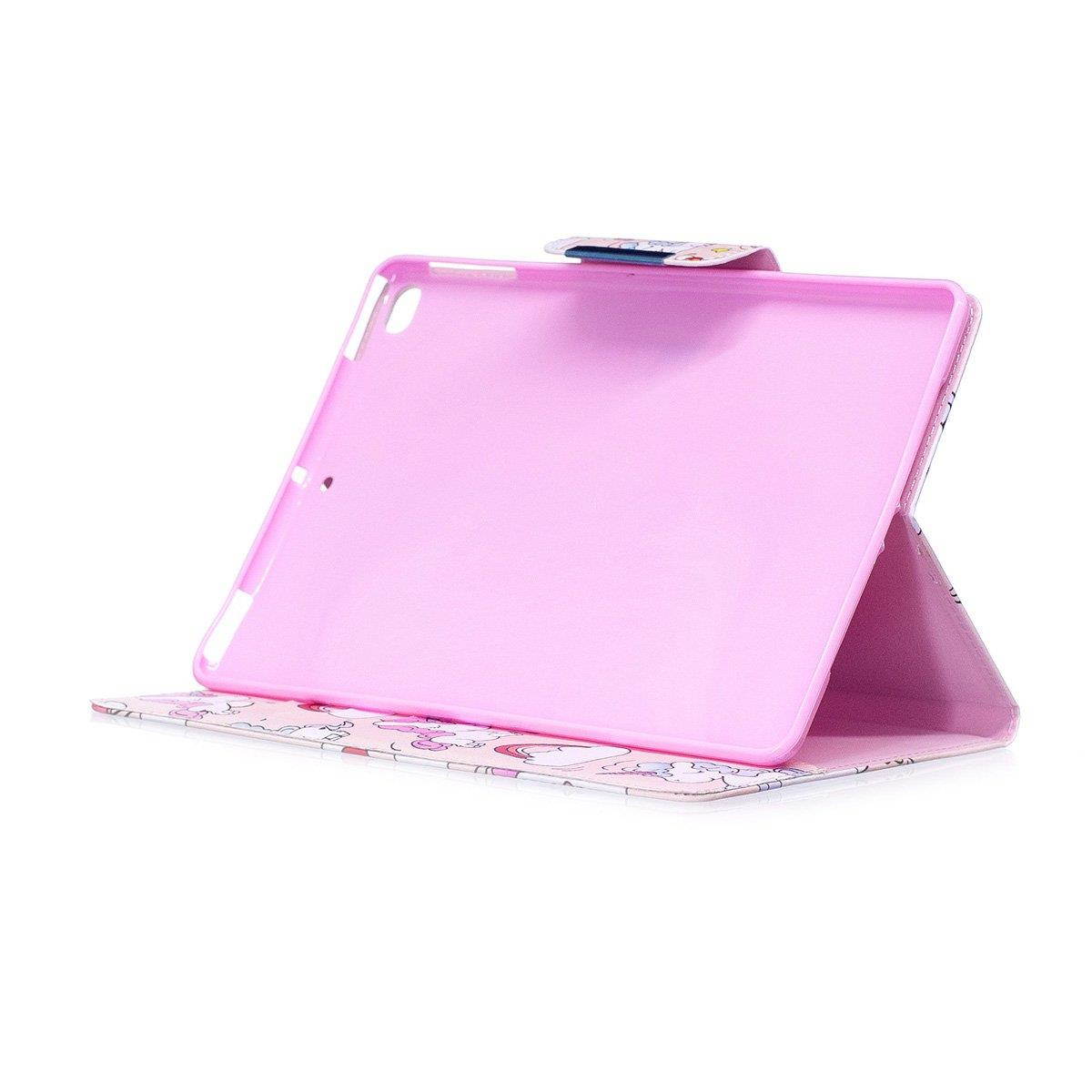 iPad Air case, iPad Air 2 case, Newshine PU Leather Multi-Angle Protective Magnetic Flip Stand Smart Credit Card Slot Case with Auto Sleep/Wake for Apple iPad Air/iPad Air 2 - Unicorn