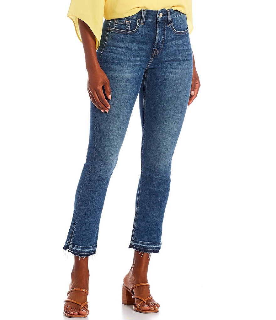 JEN7 by 7 for All Mankind Straight Leg Slit Released Hem Ankle Jeans