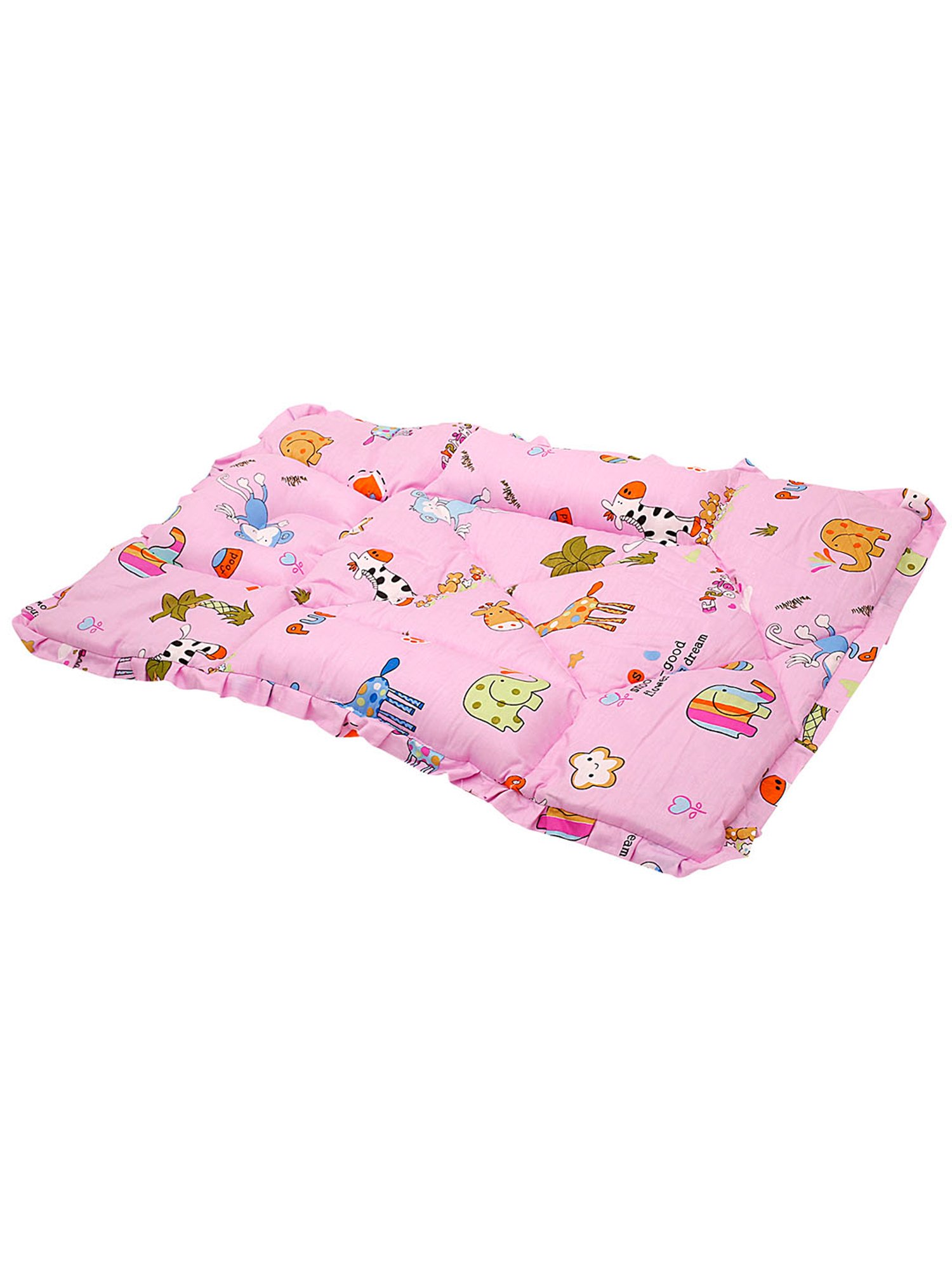 Baby Moo Savanna Ooh Na Na Pink Mattress with Fixed Neck Pillow and Bolsters