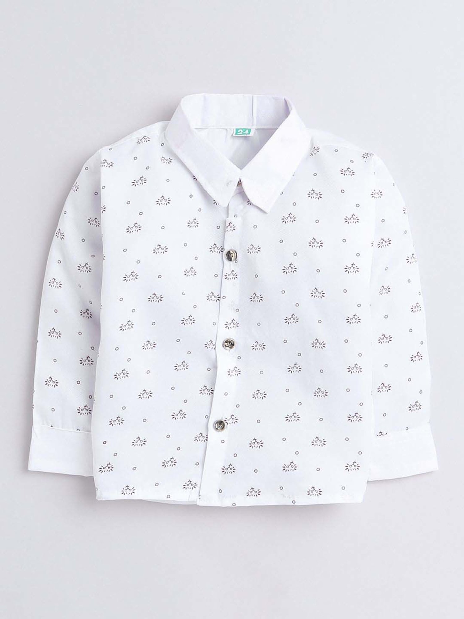 Fourfolds Boys Wine Solid Full Sleeves Clothing Set