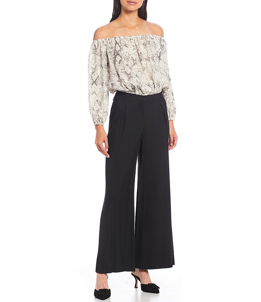 BB Dakota by Steve Madden Up to Here Puff Elbow Sleeve Mock Neck Smocked Top