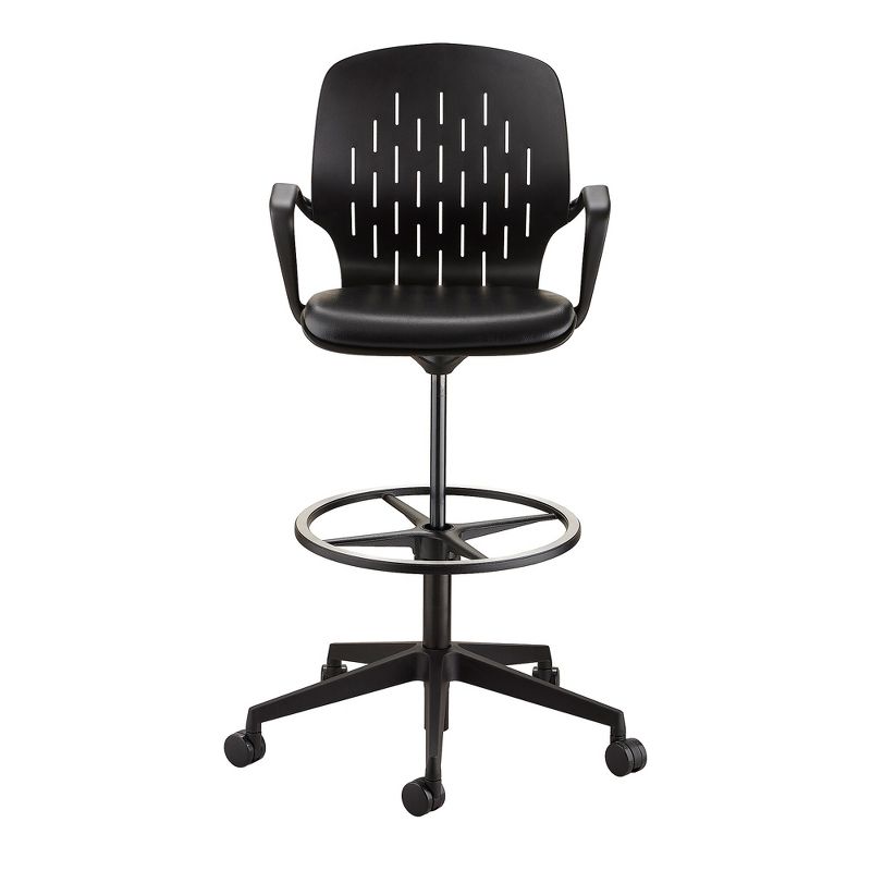Safco Shell Vinyl Upholstered Extended-Height Chair, Black 7014BL