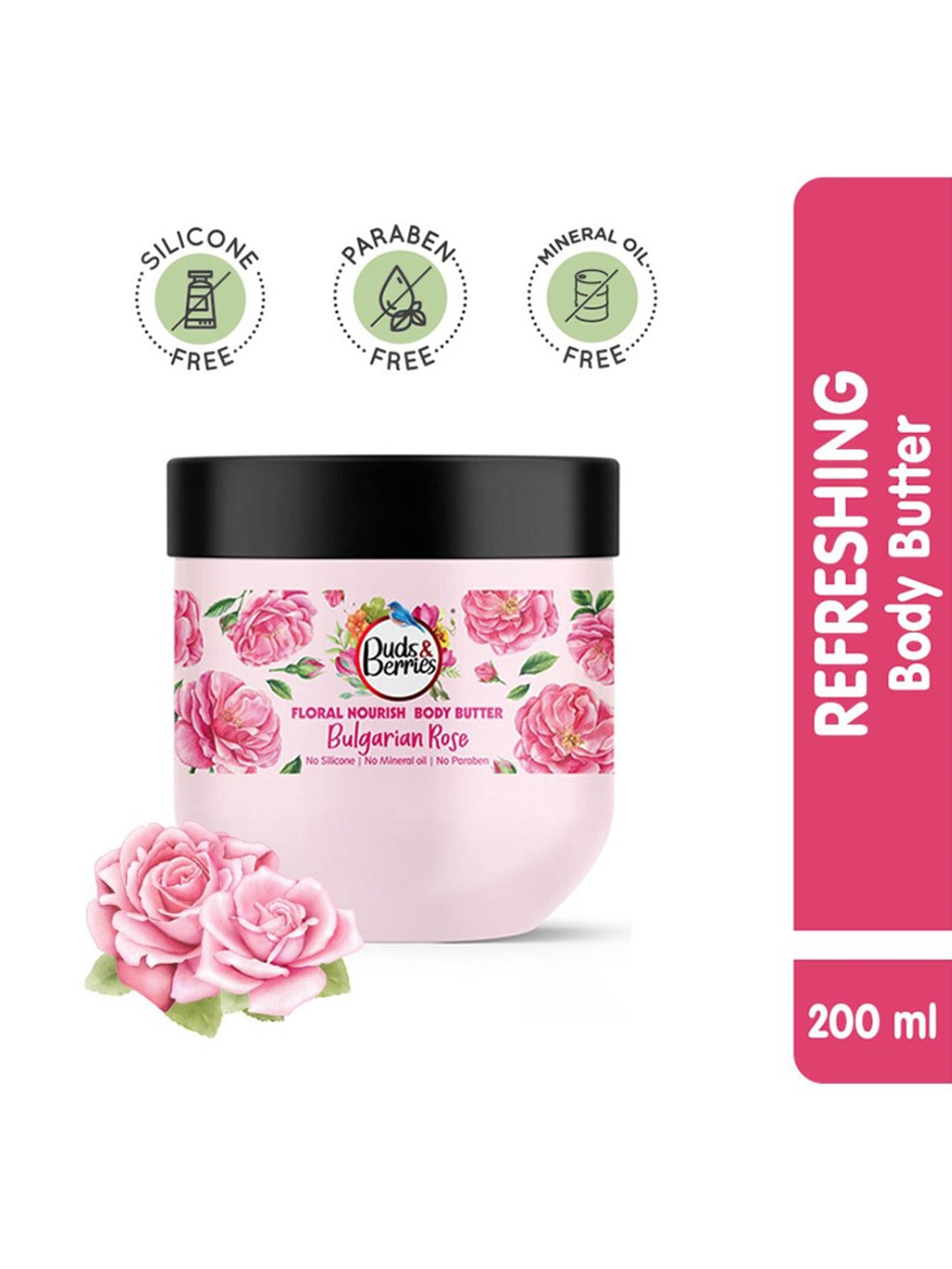 Buds & Berries Bulgarian Rose Floral Nourish Body Butter - 200 ml