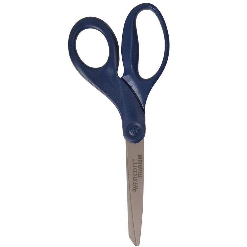 Westcott 8" Titanium Heavy-Duty Scissors, Blunt Tip, Navy 17509