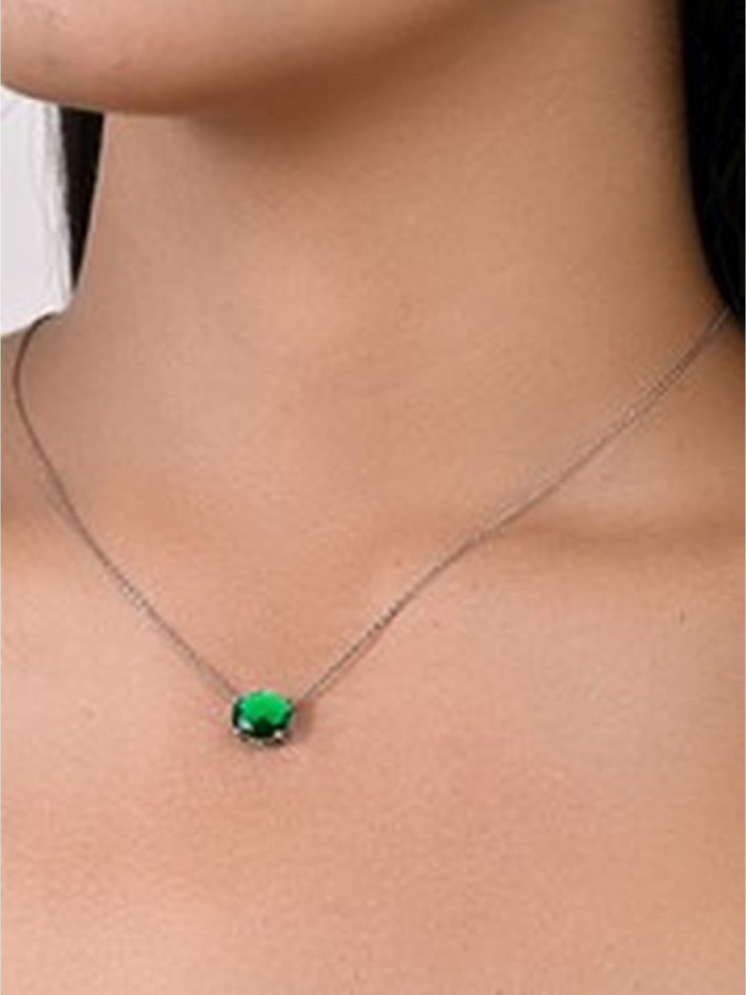 March by FableStreet 92.5 Sterling Silver Green Zircon Jewellery Set for Women