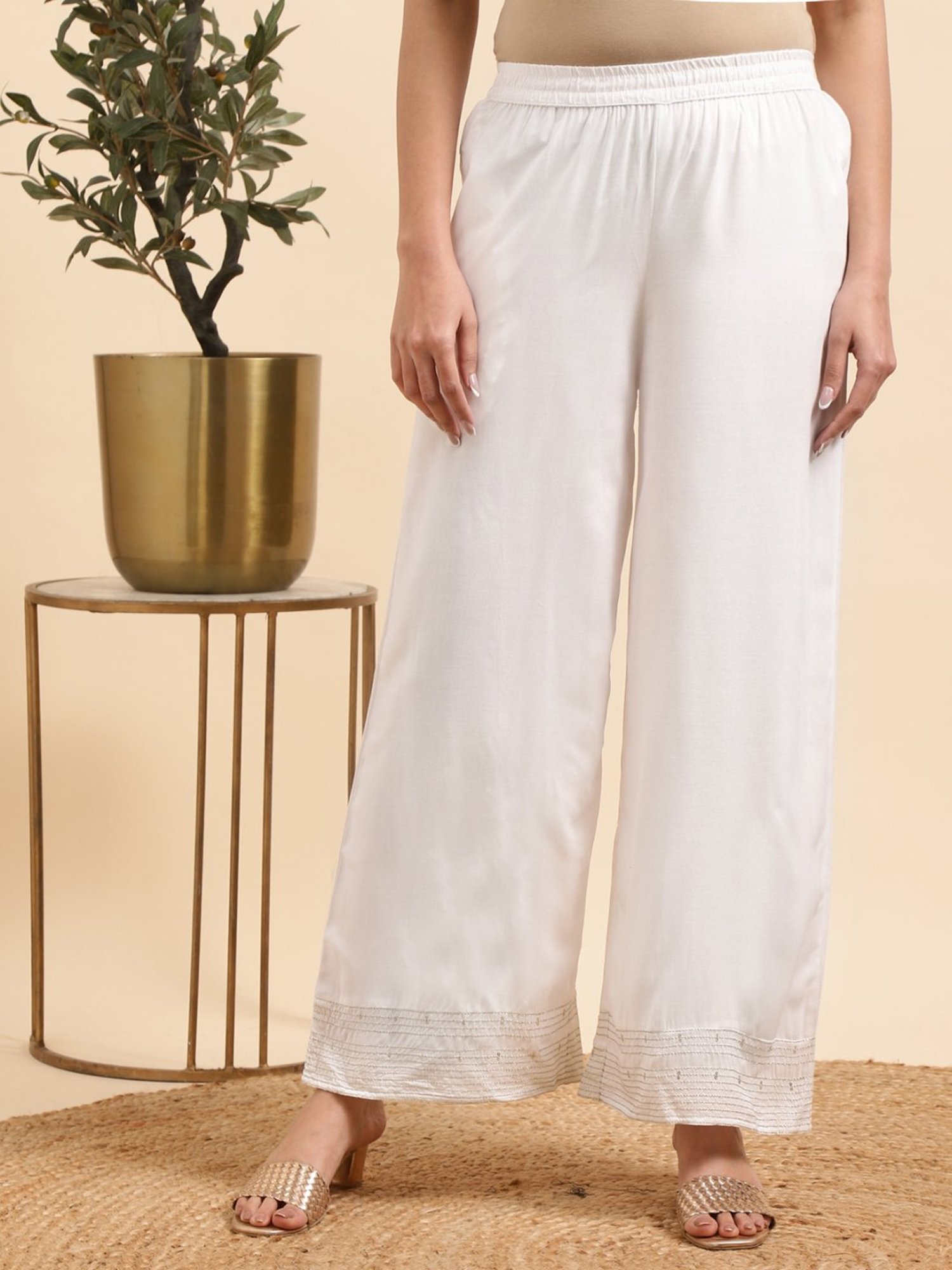 Rangita Pink Cotton Floral Print Kurta Palazzo Set