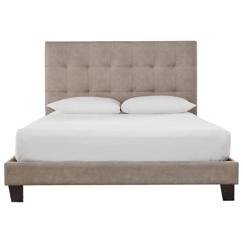 Queen Seville Linen Upholstered Bed Linen Coral - Skyline Furniture