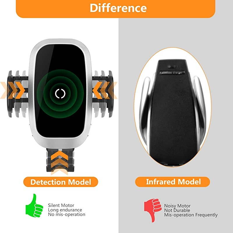 Car Charger CD Mount, Auto Clamping CD Player Phone Holder Air Vent Qi Charger Compatible with 11 Pro XS Max XR X 8 SE, Charger Mount for Samsung Galaxy S10 Plus S9 S8 S7 S6 Note 10 9