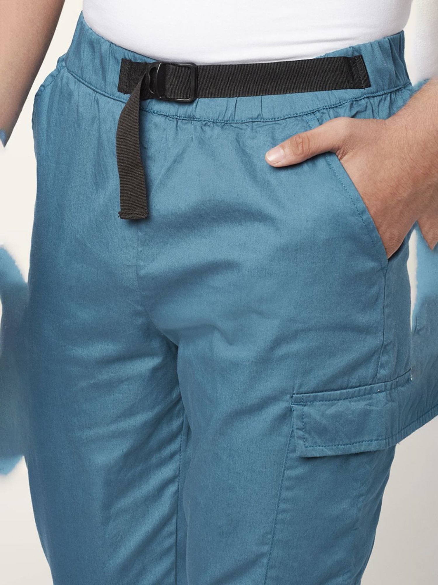 Coolsters by Pantaloons Kids Teal Blue Cotton Regular Fit Joggers