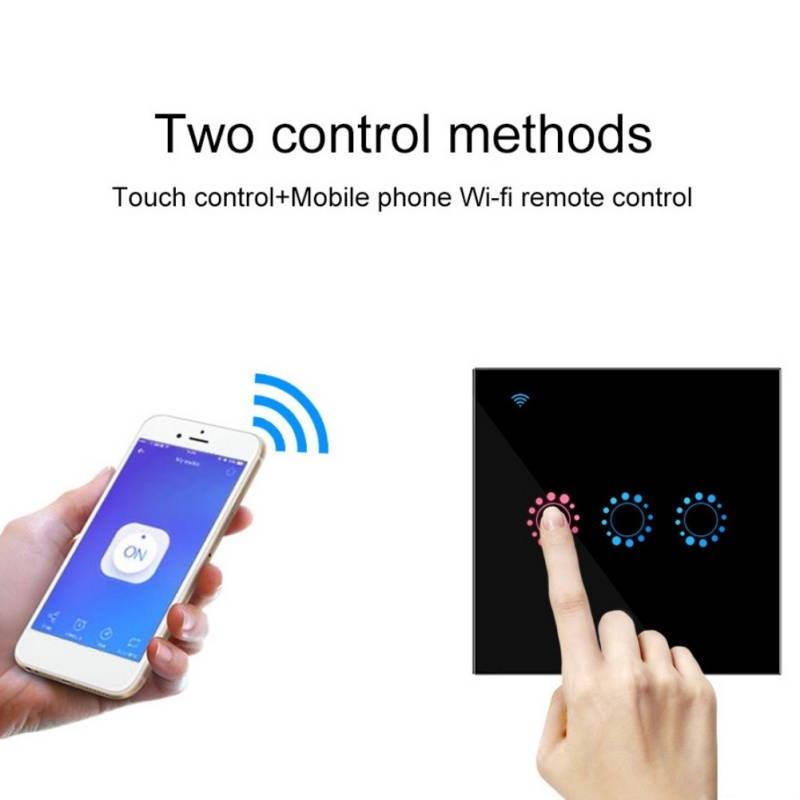 Smart WiFi Light Switch Remote Alexa Google Home IFTTT Voice Control Smart Life US 2 GANG Smart Light Switch WiFi In-Wall