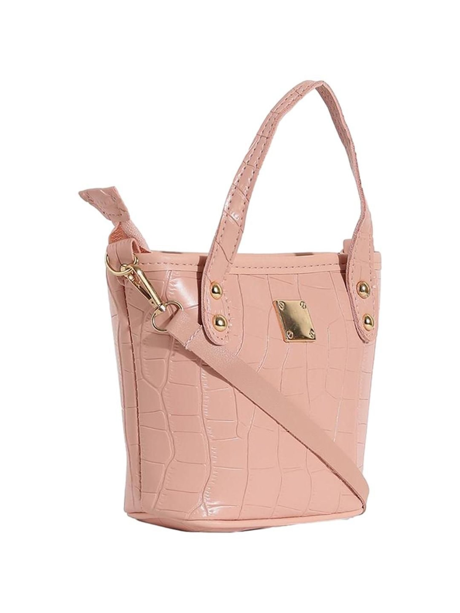 HauteSauce Pink Textured Small Handbag