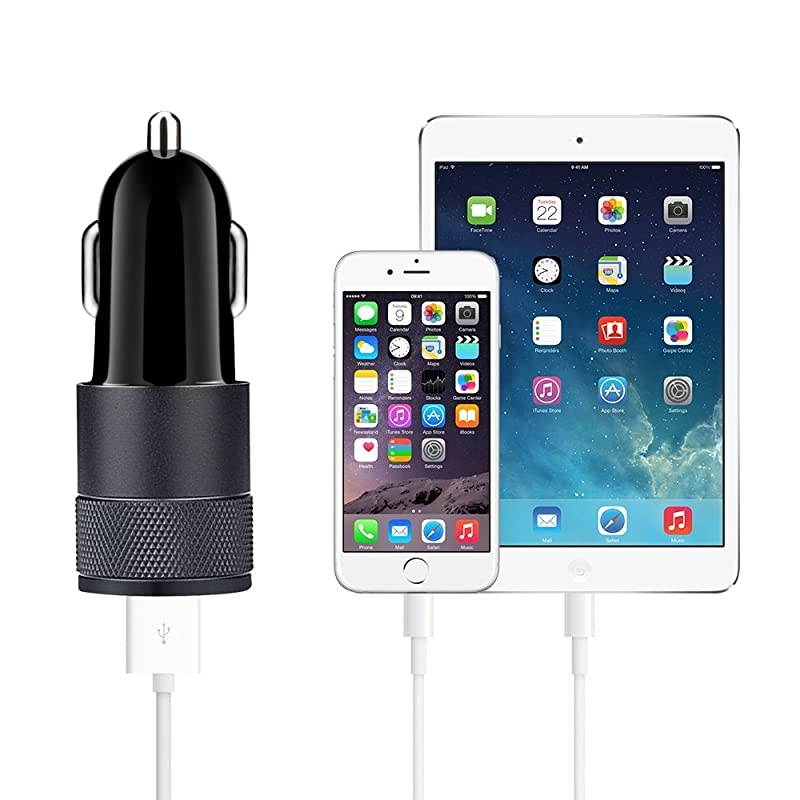 Car Charger, 3.4A 2 Pack USB Smart Port Charger Compatible with iPhone X 8 7 6S 6 Plus, 5 SE 5S 5 5C,Galaxy S9 S8 S7 S6 Edge, Note 8 4, LG G6 G5 V10 V20,Nexus 5 X 6P,Pixel,iPad Pro Portable