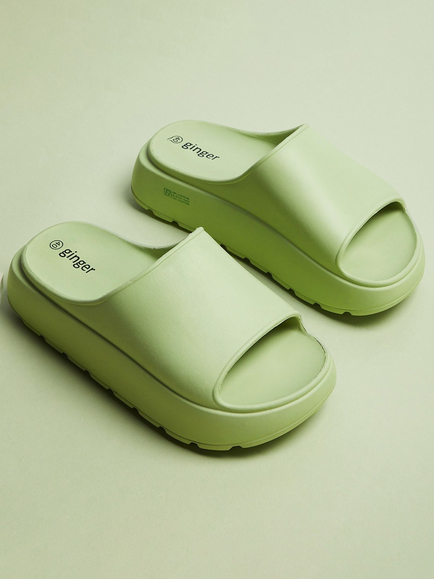 Ginger by Lifestyle Women's Green Slides