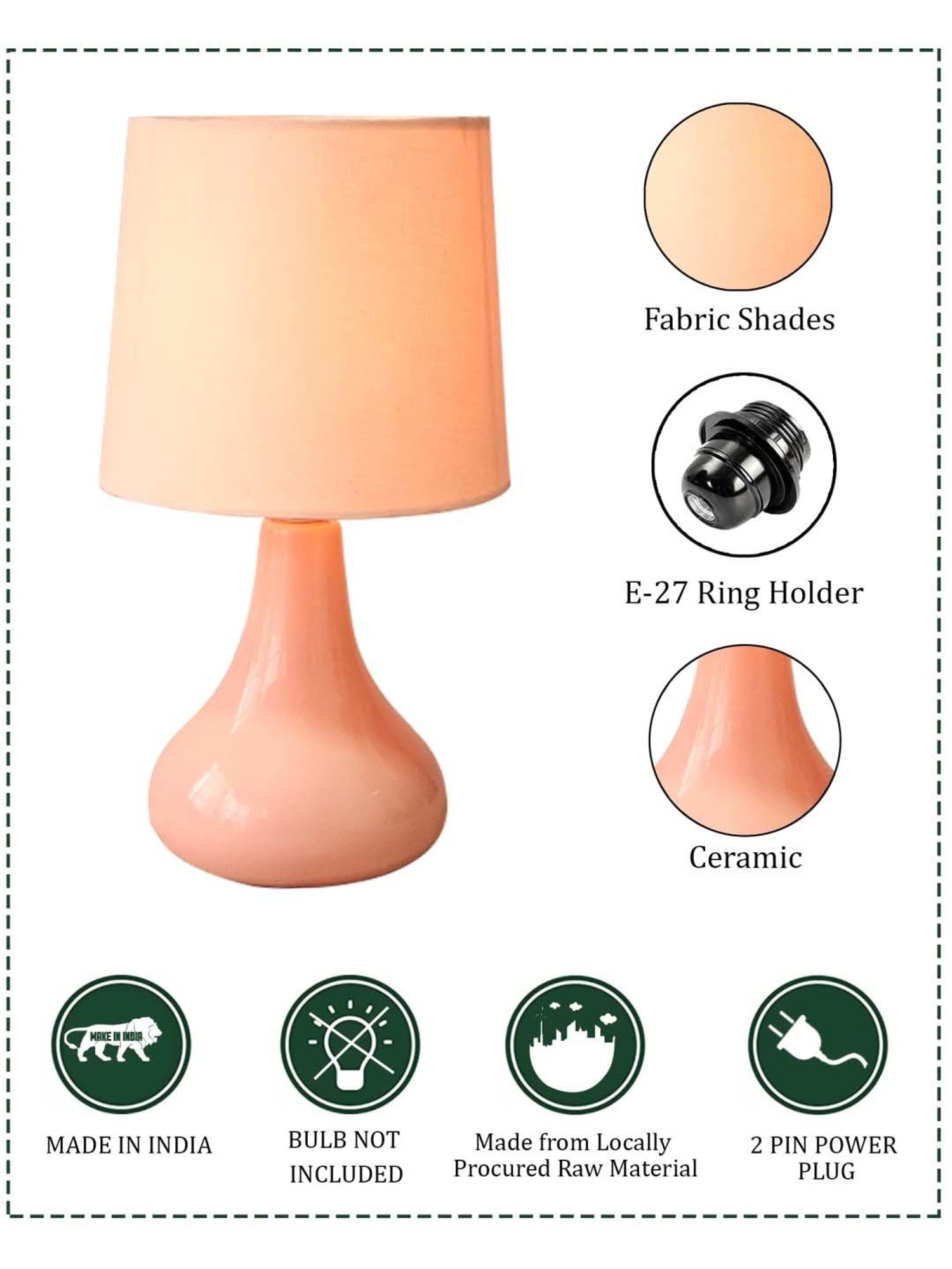 Homesake Pink Ceramic Modern Classic Bedside Desk Farmhouse Table Lamp