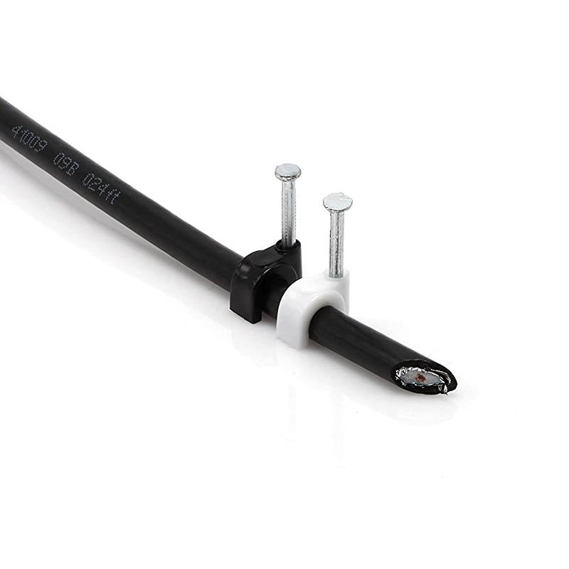 Coaxial Cable Clips Cat6 Electrical Wire Cable Clip 14 in 6 mm Nail Clip and Fastener White 100 pieces per bag