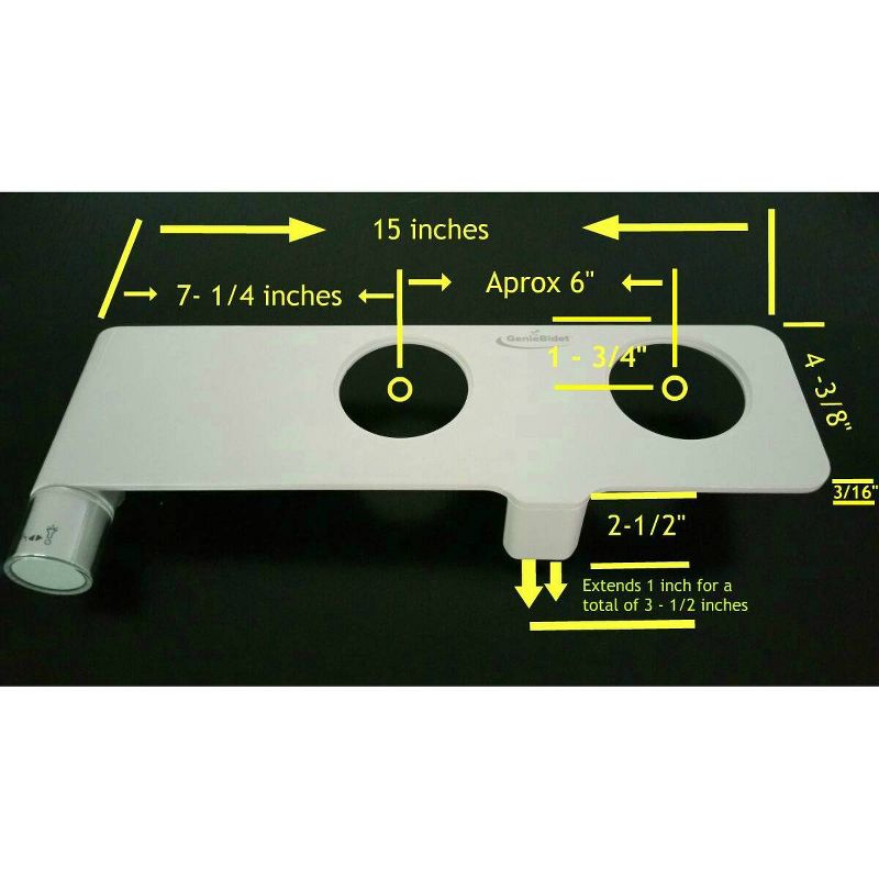 Rear and Feminine Ultra Thin Toilet Attachment with Self Cleaning Dual Nozzles White - Genie Bidet