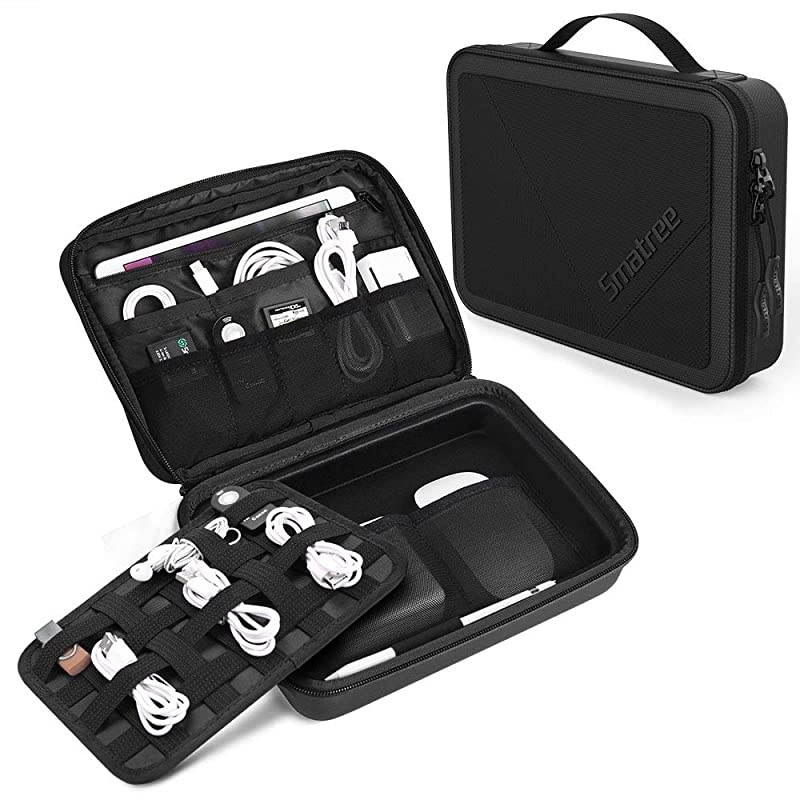 Universal Travel Case for Small Electronics Accessories Compatible for 79 inches iPad Mini 4KindleFire HD Tablet 7 inches Protective Gadget Bag with HandleLightweight Cable OrganizerBlack