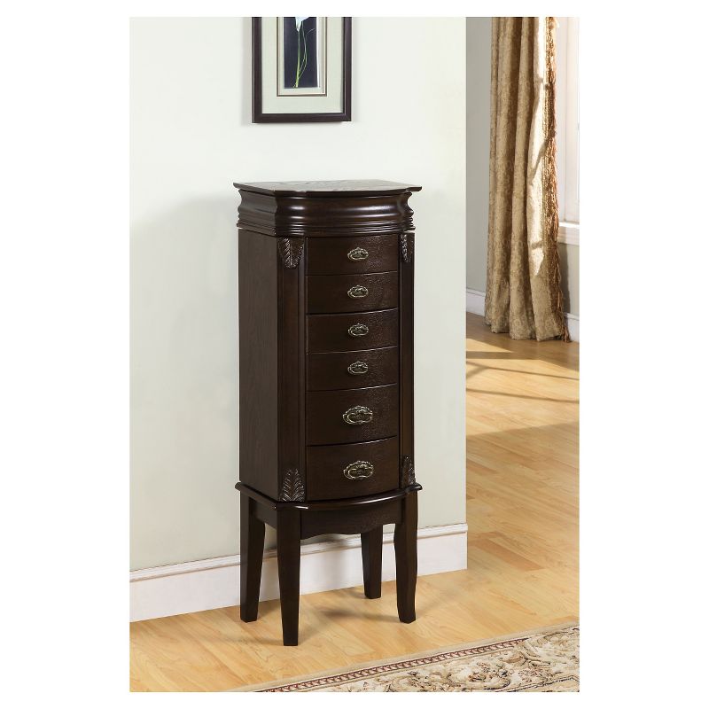 Verona Italian Influenced Jewelry Armoire Espresso - Powell Company