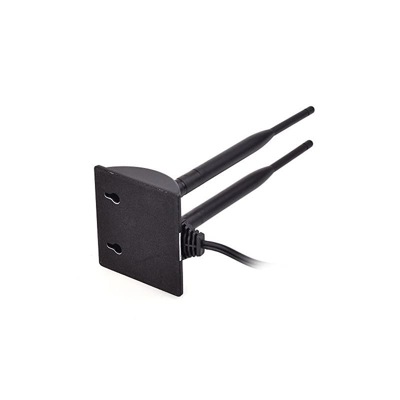 2.4GHz 5GHz Dual Band WiFi Antenna RP-SMA Male Connector with SMA Male to RP-SMA Female Adapter (2-Pack) for PCI-E WiFi Network Card USB WiFi Adapter Wireless Router