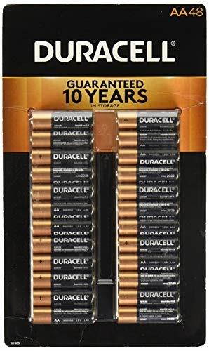 duracell coppertop alkalinemanganese dioxide aa battery, 1.5v, pack of 48