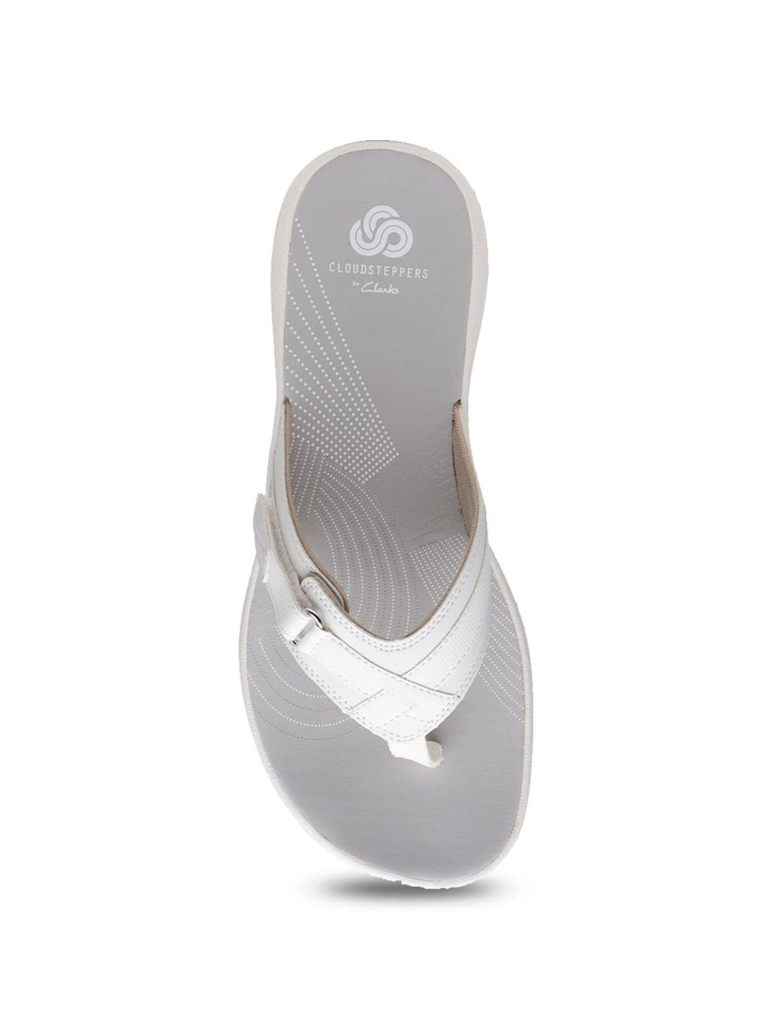 Clarks Women's Brinkley Sea White Thong Sandals