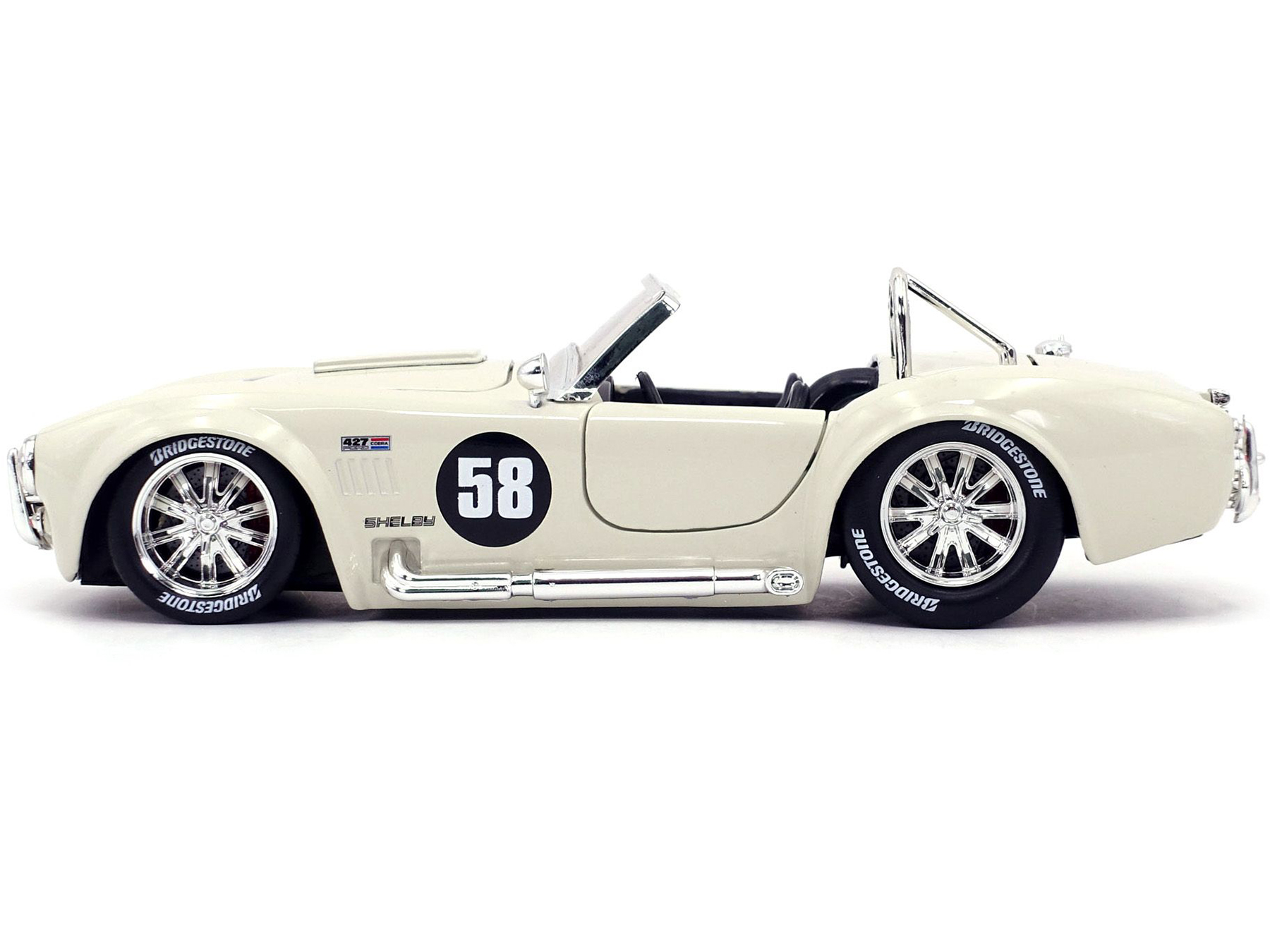 1965 Shelby Cobra 427 S/C #58 Cream "Bigtime Muscle" 1/24 Diecast Model Car by Jada