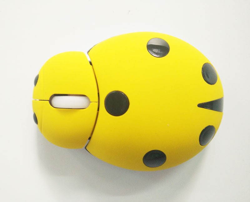Animal ladybug style 2.4G wireless mouse mini portable with crystal giftbox 3 colors for laptop computer