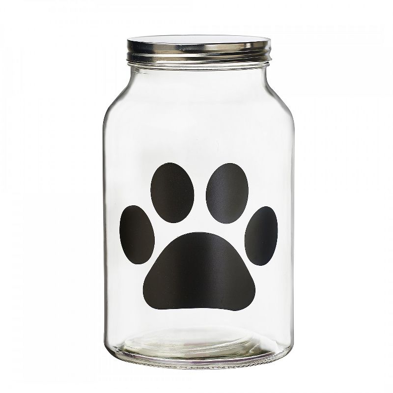 Amici Pet Buddy Paw Glass Canister, Large, 140oz