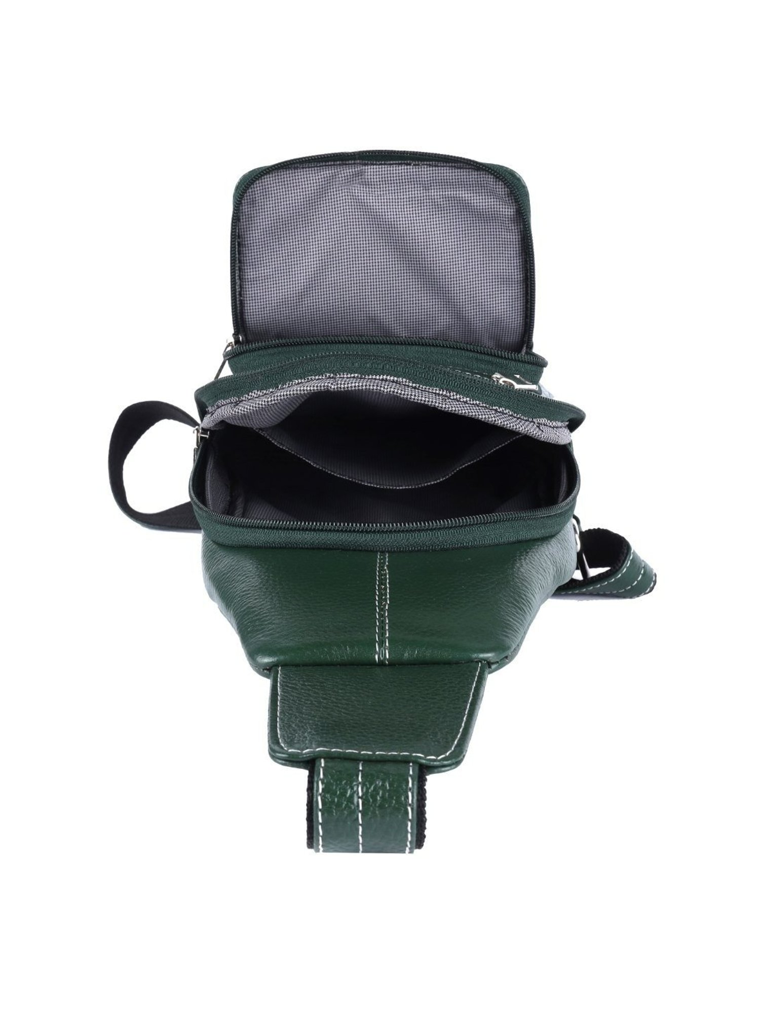 HiLEDER Green Textured Medium Leather 12 inch Backpack