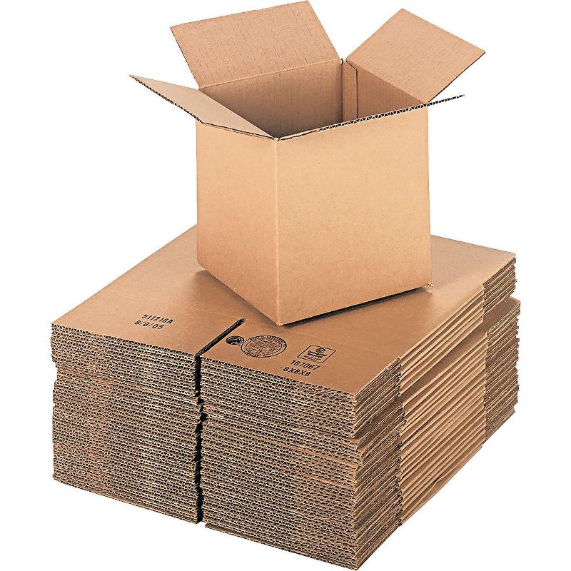 GENERAL SUPPLY Brown Corrugated - Cubed Fixed-Depth Shipping Boxes 8l x 8w x 8h 25/Bundle 888