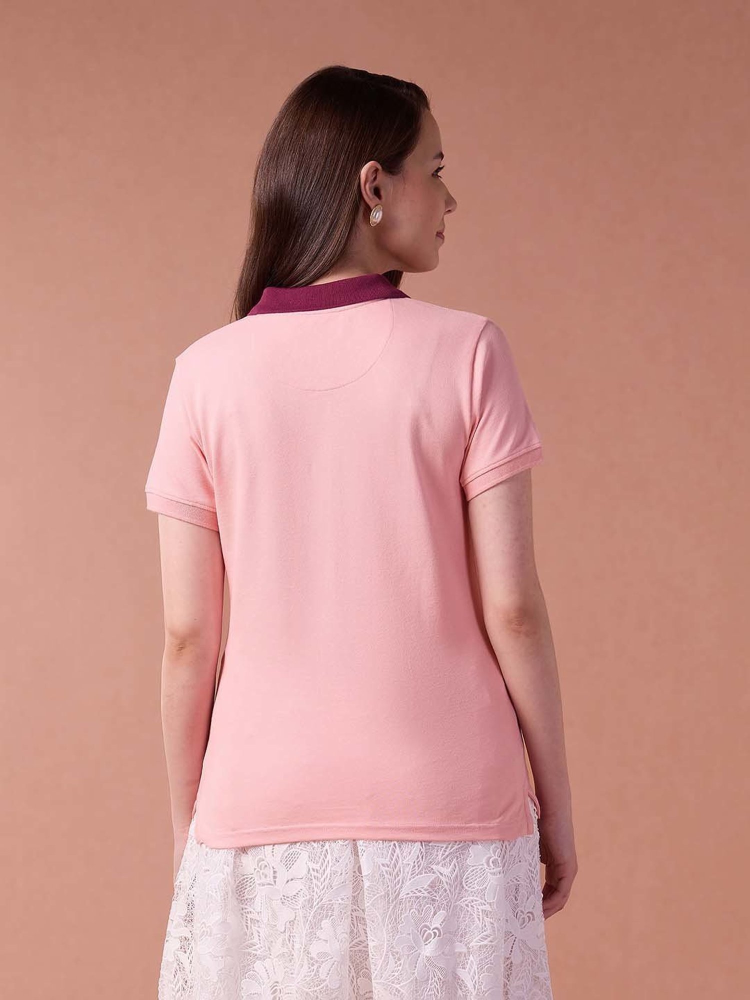 U.S. Polo Assn. Pink Logo Print Polo T-Shirt